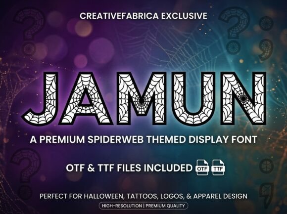 Jamun Typeface: Weaving Web Patterns into Bold Display Fonts