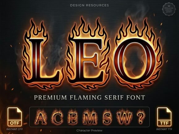 Leo: Mastering the Art of the Flaming Serif Font