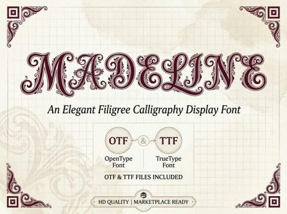 Madeline: Evaluating an Elegant Filigree Calligraphy Display Font for Luxury Design